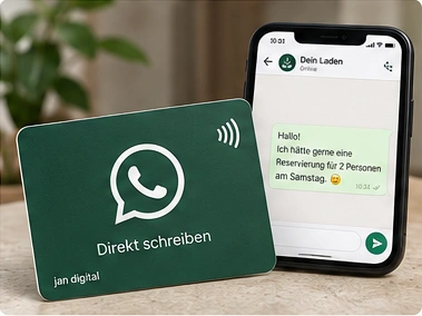 Grüne WhatsApp-Karte für direkte Nachrichten